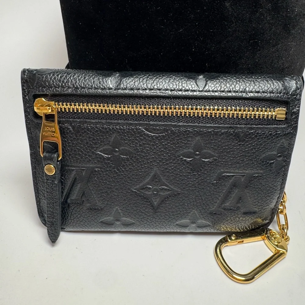 SOLD Louis Vuitton Black Key Pouch Wallet – Empreinte Noir Leather w/ Key Ring - Picture 12 of 14